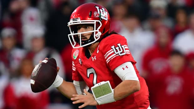 Utah QB Cameron Rising looks to pass